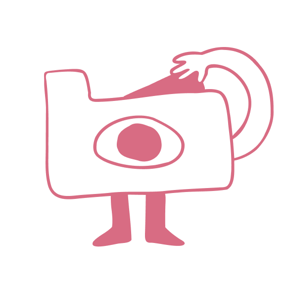 Ilustración de cámara fotográfica color rosa
