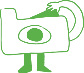 Ilustración de cámara fotográfica color verde